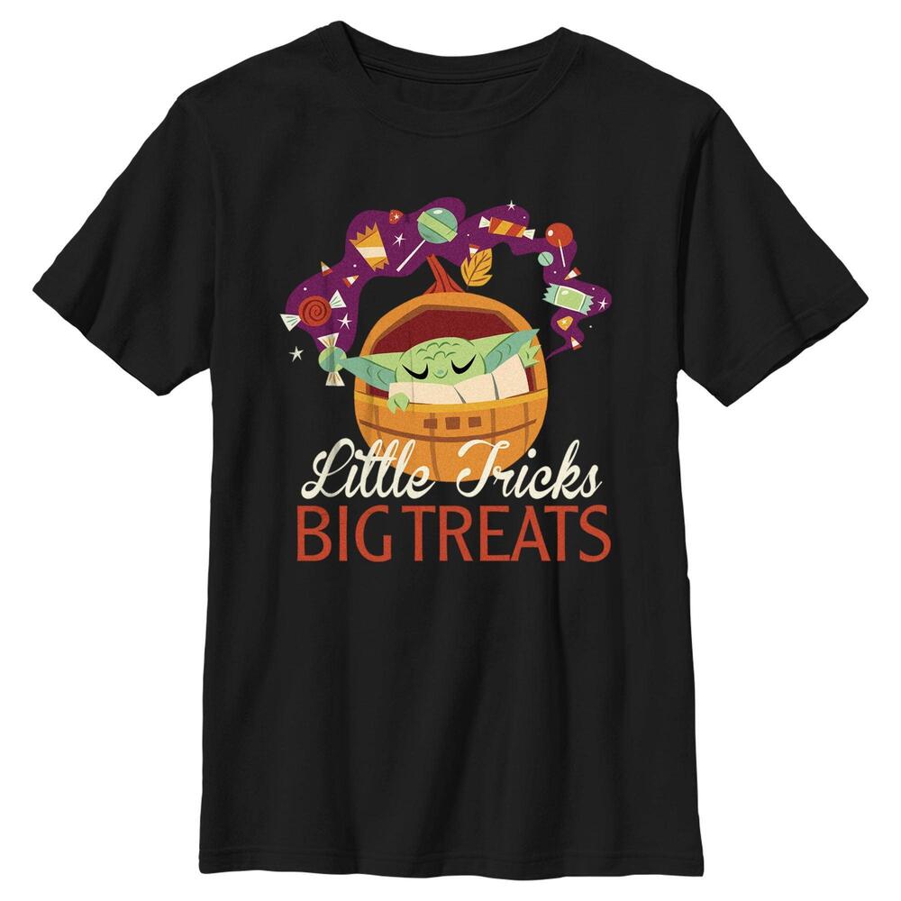 Boys Star Wars The Mandalorian Halloween Grogu Big Treats Tshirt